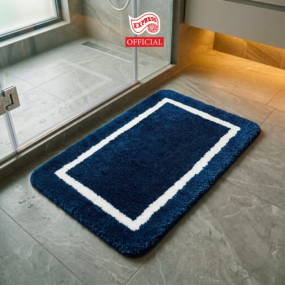พรมเช็ดเท้าหน้าประตู EXPRESS CARPET รุ่น EM2-2 ขนาด45X70 ซม. หนา 20 มม. สีน้ำเงิน 